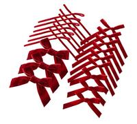 Générique Timeless Tree Bows - Velvet Bow | Ribbon Set with 18 Pieces Decoration, Red and Green Party Supplies for Staircase Fireplace, Home Accessories, Seasonal Décor for Festive Events