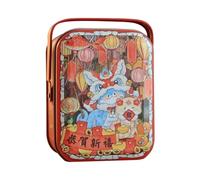 Générique Tinplate Cookie Box - 2.36 inches Handheld New Year Empty Tins Box - Tinplate Bakery Boxes Chinese New Year Chocolate Dessert Packaging Boxes with Lid for Kids Adults