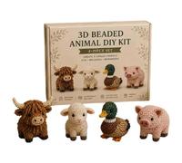 Générique Tiny 3D Beaded Animal Kit, Handmade DIY Animal Beading Kits, Creative Bead Animals Making Kit for Beginners Adults Enthusiast
