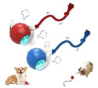 Générique Tiny Fetch Ball Dog Toy, Tiny Fetch Dog Toy, 360°Smart Automatic Rolling Electric Dogs Ball Toys with Birdsong, for Dogs and Cat,Tough Chew Proof (Blue+Red)