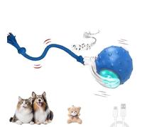 Générique Tiny Fetch Ball Dog Toy, Tinyfetch Interactive Motion Dog Cat Toys Balls, 360°Smart Automatic Rolling Electric Dogs Ball Toy with Birdsong, Fast Moving Toys, Tough Chew Proof (Blue)