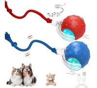 Générique Tiny Fetch Ball Dog Toy, Tinyfetch Interactive Motion Dog Cat Toys Balls, 360°Smart Automatic Rolling Electric Dogs Ball Toy with Birdsong, Fast Moving Toys, Tough Chew Proof (2*Mix)
