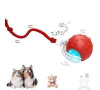 Générique Tiny Fetch Ball Dog Toy, Tinyfetch Interactive Motion Dog Cat Toys Balls, 360°Smart Automatic Rolling Electric Dogs Ball Toy with Birdsong, Fast Moving Toys, Tough Chew Proof (Red)