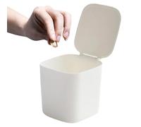 Générique Tiny Trash Can | Space Saving Garbage Bin,Desktop Trash Can With Lid | For Home Bathroom Bedroom Study Kitchen Counter Table Apartment Office Restaurant Car RV
