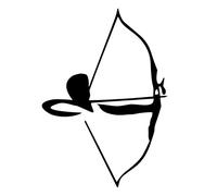 Générique tir à l'arc avec arc Planche de stickers Sport 10 cm 15 cm 20 cm Arc de tir du club avec arc 117/4 10 cm silbergrau glanz