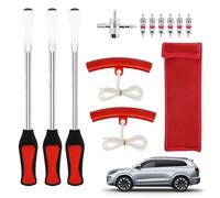 Générique Tire Pry Bar, Auto Wheel Changer Tool, 7.09x0.79x0.79 inches Carbon Steel Tire Spoons with Flat Ends, Bicycle Motorcycle Repair Tool with Build, Workshop Garage Accessory for SUV RV Trailer