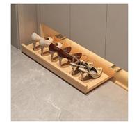 Générique Tiroir de Plinthe Coulissant en Bois Massif, Plateau sous Meuble Push-to-Open, Organisateur de Rangement Caché pour Meuble à Chaussures(Wood,Track: 40x30cm/15.7x11.8in)