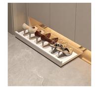 Générique Tiroir de Plinthe Coulissant en Bois Massif, Plateau sous Meuble Push-to-Open, Organisateur de Rangement Caché pour Meuble à Chaussures(Milk,Track: 40x30cm/15.7x11.8in)