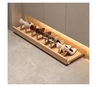 Générique Tiroir de Plinthe Coulissant en Bois Massif, Plateau sous Meuble Push-to-Open, Organisateur de Rangement Caché pour Meuble à Chaussures(Wood,Pulley: 60x30cm/23.6x11.8in)