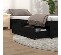 Générique Tiroirs de lit 4 pcs Noir Bois de pin Massif,Lits & accessoires-814998