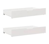 Générique Tiroirs sous Le lit 2 pcs Blanc 90x55x17 cm Bois de pin Massif,Rangement & Organisation, Tiroirs de Rangement,850924