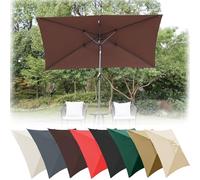 Générique Tissu De Rechange Imperméable Et Anti-UV Dessus De Parapluie De Remplacement pour Parasol Carré À 6 Baleines Auvent Bâche pour Jardin, Terrasse, Marché(Dark Green,2X2.0m/6.5X6.5ft)