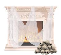Générique Tissu Effrayant d'halloween - Tissu Effrayant de 29,9 x 72 Pouces | Décoration d'halloween, Tissu pour Les Maisons hantées de Rails d'escalier de Partie de Rideaux