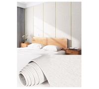 Générique Tissu mural texturé épais de 5mm(0,2 pouces), papier peint auto-adhésif en mousse, panneau mural insonorisant sans collision for le salon(Milk)