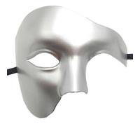 Générique Tissus Dentelle De Pour Hommes Et Femmes Danse Masques Chirurgicaux Blanc Enfant (Silver, One Size)