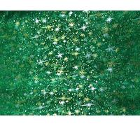 Générique Tissus Vert Organza Etoiles Or Argent Noel au mètre Nappe Chemin de Table déco Largeur 150 cm