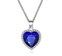 générique Titanic Coeur de l'océan Bleu Coeur Amour pour Toujours Pendentif Collier pour Femmes Hommes Bijoux cadeauUn Design ingénieux