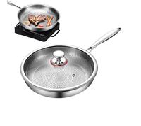 Générique Titanium Cooking Pans - Durable Pan For Even Heat Distribution | Outdoor Camping Pan | Versatile Grill P.an With Lid For Roasting, Braising, Cooking, Travel, Camping