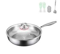 Générique Titanium Hammered Pan Pro With Lid,2025 New Titanium Hammered Frying Pan With Lid,Upgraded Ultra-Durable, Scratch-Resistant,New Upgraded Pot for Cooking (XL-30CM)