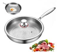 Générique Titanium Hammered Pan Pro with Lid, Titanium Pans for Cooking Non Stick, titanium Frying Pan Cookware (8in)