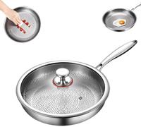 Générique Titanium Hammered Pan with Lid, Frying Pans Non Stick, Durable Scratch-Resistant Nutri Pan for Cooking (28cm,11.0in)