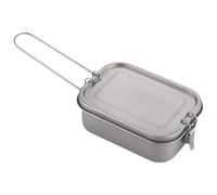 Générique Titanium Lunch Box - Portable Metal Food Container, Leakproof Storage Box, Folding Handle Design | Pure Titanium Build, Double Sealed Lid, Ideal for Camping Work and Travel