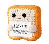Générique Toast au Crochet Positive, Jolie Peluche Souvenir Faite à la Main avec Carte d'encouragement pour Amis, étudiants, Enseignants, Anniversaire, Remise de diplôme, fête