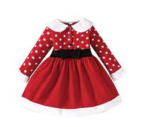 Générique Toddler Baby Girl Christmas Dress Tenues de Robe de Princesse Rouge Jupe en Jean Fille Cher (Red, 4-5 Years)