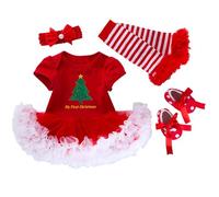 Générique Toddler BéBé Filles Tenues Santa Princess Party Tutu, Ensemble De VêTements De NoëL pour BéBé Fille La Fille A La Robe RayéE Pull Noel Bebe Robe NoëL | Costume Bebe