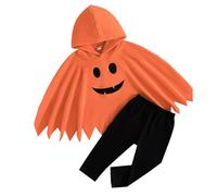 Générique Toddler Boy Girl Halloween Costume Outfit Gho'st Cloak Cape Hooded Poncho Tops Pants Set 2PCS Halloween Baby Clothes Casual Baby Halloween Clothes