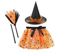 Générique Toddler Witch Costume - Halloween Costume Kids | Baby and Children Rainbow Witch Girl Halloween Costumes Age Witches Costumes Girls Cute Girl Dress With Broom