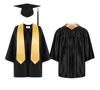 Générique Toge De Remise Des Diplômes - Polyester | Tenue De Gradation Avec Toque | Robe Cérémonie Académique Gland École Université Convocation Événements Formels Costume Fin D'Études Ensemble