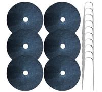 Générique Toile de paillage Non tissée Anti-Racines 6 pièces 52 cm Noire avec 20 piquets en U pour Jardinage et Protection des Plantes, bâche Anti-Herbes résistante au Gel et perméable à l’Eau