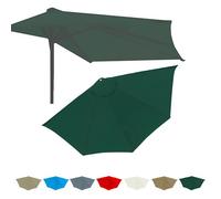 Générique Toile De Parasol 5 Baleines 2.7m/3.0m, Housse De Rechange pour Demi-Parasol, Protection UV 50+ Auvent De Rechange En Tissu(Green,5Rib-2.70m/8.9ft)