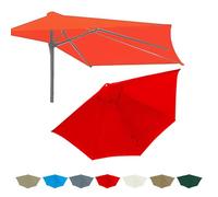 Générique Toile De Parasol 5 Baleines 2.7m/3.0m, Housse De Rechange pour Demi-Parasol, Protection UV 50+ Auvent De Rechange En Tissu(Red,5Rib-2.70m/8.9ft)