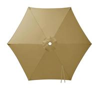 Générique Toile de Parasol Déporté Remplacement Canopy 6 Baleines, 2 2.15 2.3 2.5 2.7 2.8 3.0m Auvent de Remplacement pour Parasol, Protection UV, pour Terrasse Jardin Plage(Khaki,2.70m/8.9ft)