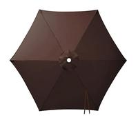 Générique Toile de Parasol Déporté Remplacement Canopy 6 Baleines, 2 2.15 2.3 2.5 2.7 2.8 3.0m Auvent de Remplacement pour Parasol, Protection UV, pour Terrasse Jardin Plage(Coffee,3.0m/9.8ft)