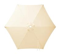 Générique Toile de Parasol Déporté Remplacement Canopy 6 Baleines, 2 2.15 2.3 2.5 2.7 2.8 3.0m Auvent de Remplacement pour Parasol, Protection UV, pour Terrasse Jardin Plage(Beige,2.15m/7.1ft)