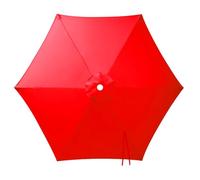 Générique Toile de Parasol Déporté Remplacement Canopy 6 Baleines, 2 2.15 2.3 2.5 2.7 2.8 3.0m Auvent de Remplacement pour Parasol, Protection UV, pour Terrasse Jardin Plage(Red,3.0m/9.8ft)