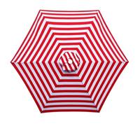 Générique Toile de Parasol Déporté Remplacement Canopy 6 Baleines, 2 2.15 2.3 2.5 2.7 2.8 3.0m Auvent de Remplacement pour Parasol, Protection UV, pour Terrasse Jardin Plage(Red-White,2.50m/7.5ft)
