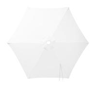 Générique Toile de Parasol Déporté Remplacement Canopy 6 Baleines, 2 2.15 2.3 2.5 2.7 2.8 3.0m Auvent de Remplacement pour Parasol, Protection UV, pour Terrasse Jardin Plage(White,2.0m/6.6ft)