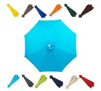 Générique Toile de parasol universelle Auvent De Remplacement Pour Parasol De Terrasse à 8 baleines, robuste et résistante aux UV, pour 2,5 m, 2,7m, 3 m et 3,5 m Lac bleu 8 côtes - 350 cm (11,5 pi)