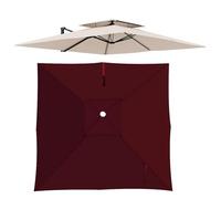 Générique Toile de Rechange Carrée Déportée de 300 x 300 cm, 8 Baleines Protections UV Auvent de Remplacement pour Parasol de Terrasse(Rouge)