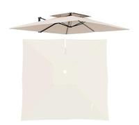 Générique Toile de Rechange Carrée Déportée de 300 x 300 cm, 8 Baleines Protections UV Auvent de Remplacement pour Parasol de Terrasse(Beige)