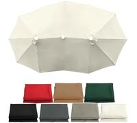 Générique Toile De Rechange Imperméable pour Parasol 3 Têtes À 12 Baleines - Protection UV 30+ - Détachable - Auvent De Remplacement pour Balcon, Plage, Jardin Et Terrasse(Cream)