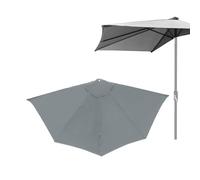 Générique Toile De Rechange pour Demi-Parasol 270cm 5 Baleines, Auvent De Parapluie, Housse De Parasol De Jardin Terrasse, Housse De Rechange pour Parasol en Tissu Supérieur(Gray)
