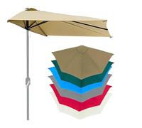 Générique Toile De Rechange pour Demi-Parasol 270cm 5 Baleines,Housse De Rechange De Parasol De Jardin Terrasse，pour Terrasse, Jardin, Balcon Piscine, Seulement La Toile du Parapluie(Khaki)