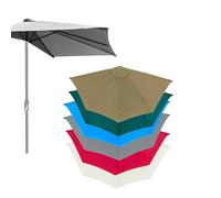 Générique Toile De Rechange pour Demi-Parasol 270cm 5 Baleines,Housse De Rechange De Parasol De Jardin Terrasse，pour Terrasse, Jardin, Balcon Piscine, Seulement La Toile du Parapluie(Gray)