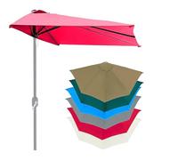 Générique Toile De Rechange pour Demi-Parasol 270cm 5 Baleines,Housse De Rechange De Parasol De Jardin Terrasse，pour Terrasse, Jardin, Balcon Piscine, Seulement La Toile du Parapluie(Red)
