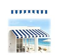 Générique Toile de Rechange pour Lambrequin d'Auvent, Matière Imperméable et Anti-Âge, 200-700 cm Compatible avec Les Structures de Store Banne pour Terrasse et Patio(Bleu-Blanc 1,460cm)